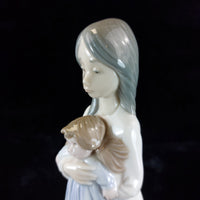 Thumbnail for Elegant NAO by Lladró Figurine - 'Girl with Doll' (1990) bookcase figure Spain8