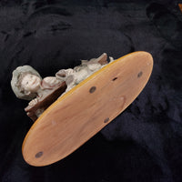 Thumbnail for G. Figurine Armani 1990 Boy Bench with Dog Signed Sculpture Vintage 7.5in deco.16