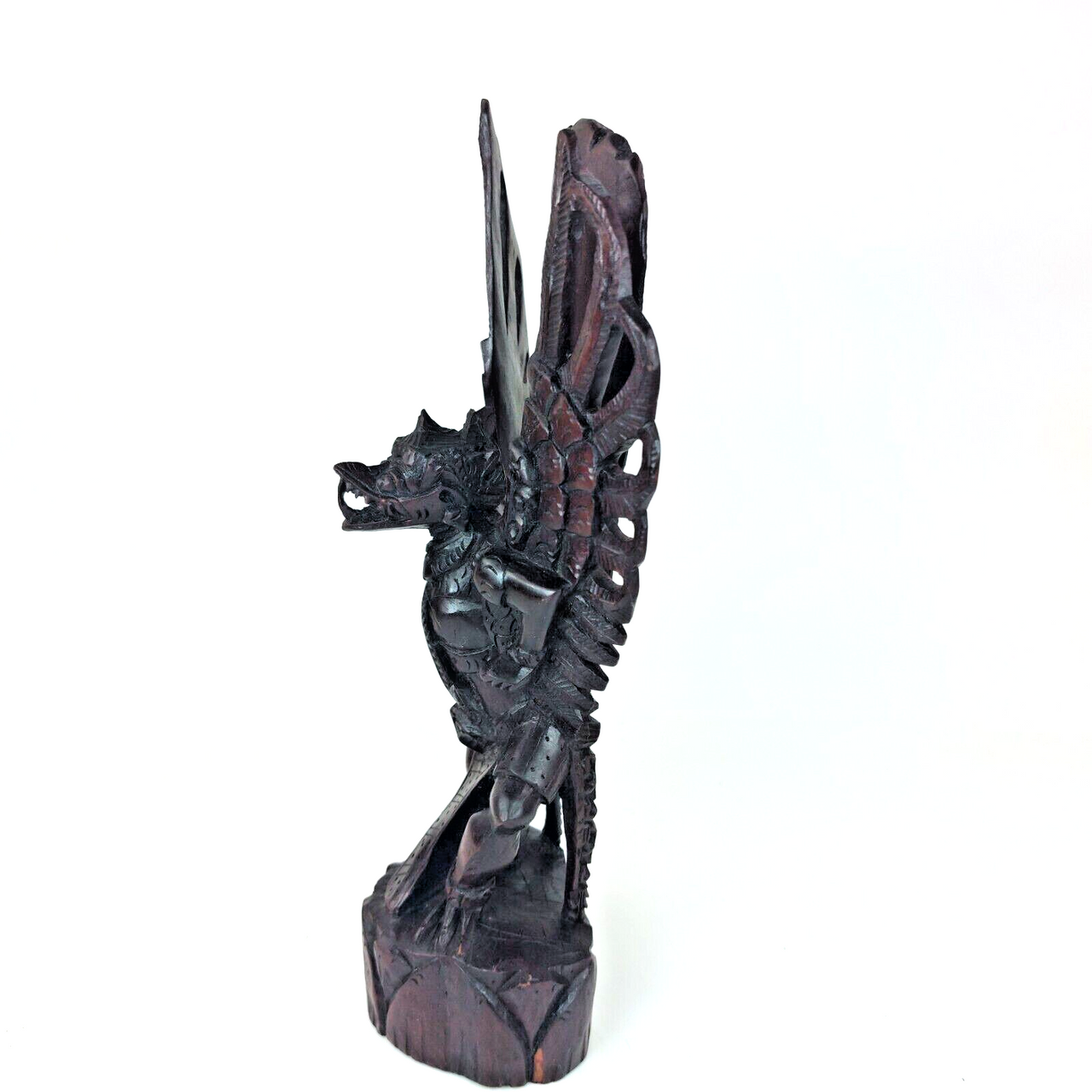 Garuda Hand Carved Wood Statue  10"  Hindu Buddhist Mythical Bird Art gift xmas.2