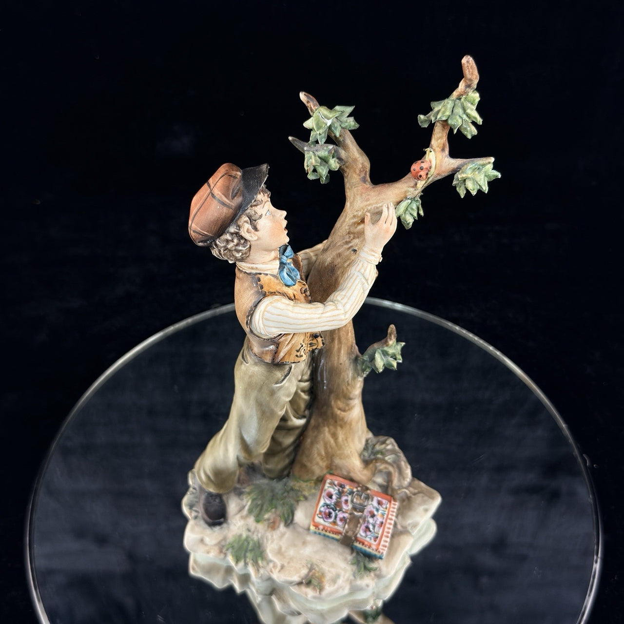 Capodimonte Volta Boy with Tree Figurine Hand Painted Italian Porcelain See Pics12