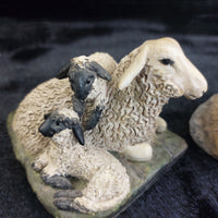 Thumbnail for M Leadbetter Cornwall 1978â80 Figurines â Sheep with Lambs & Ram Rustic Set 3