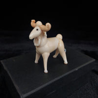 Thumbnail for Handmade Glass Ram Figurine Cream Horns Curled Animal Sculpture Good w/ Box   3