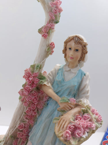 DaVinci Sweet Roses Mother Daughter Figurine Hand Painted England Chipped 7
