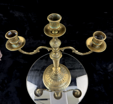 Vintage Ornate Solid Brass Candelabra - Neoclassical/Victorian Style Collectable0