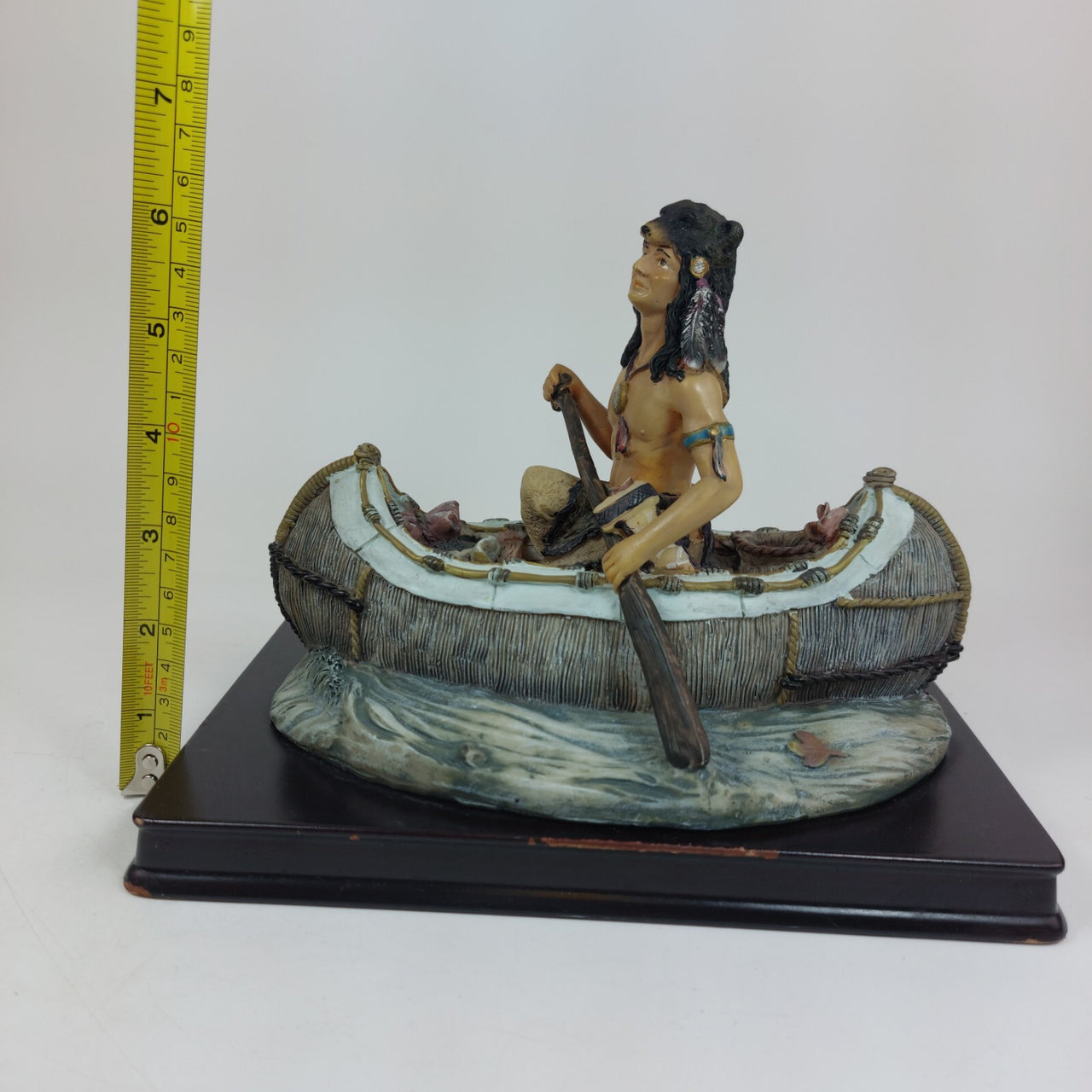 Academy Native American Canoe Sculpture Figurine Collectible 6.5" United States16