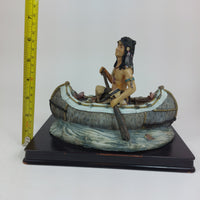 Thumbnail for Academy Native American Canoe Sculpture Figurine Collectible 6.5