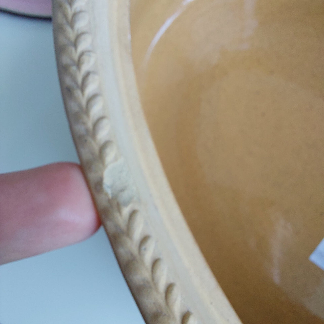 Antique 1800s Wedgwood Yellow Jasperware Game Dish - Little crack & chips China.22