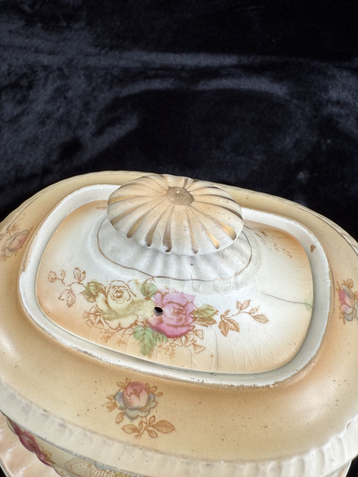 Beautiful Antique Crown Devon Fieldings Teapot with Stand - "Wye" Pattern Rare.5