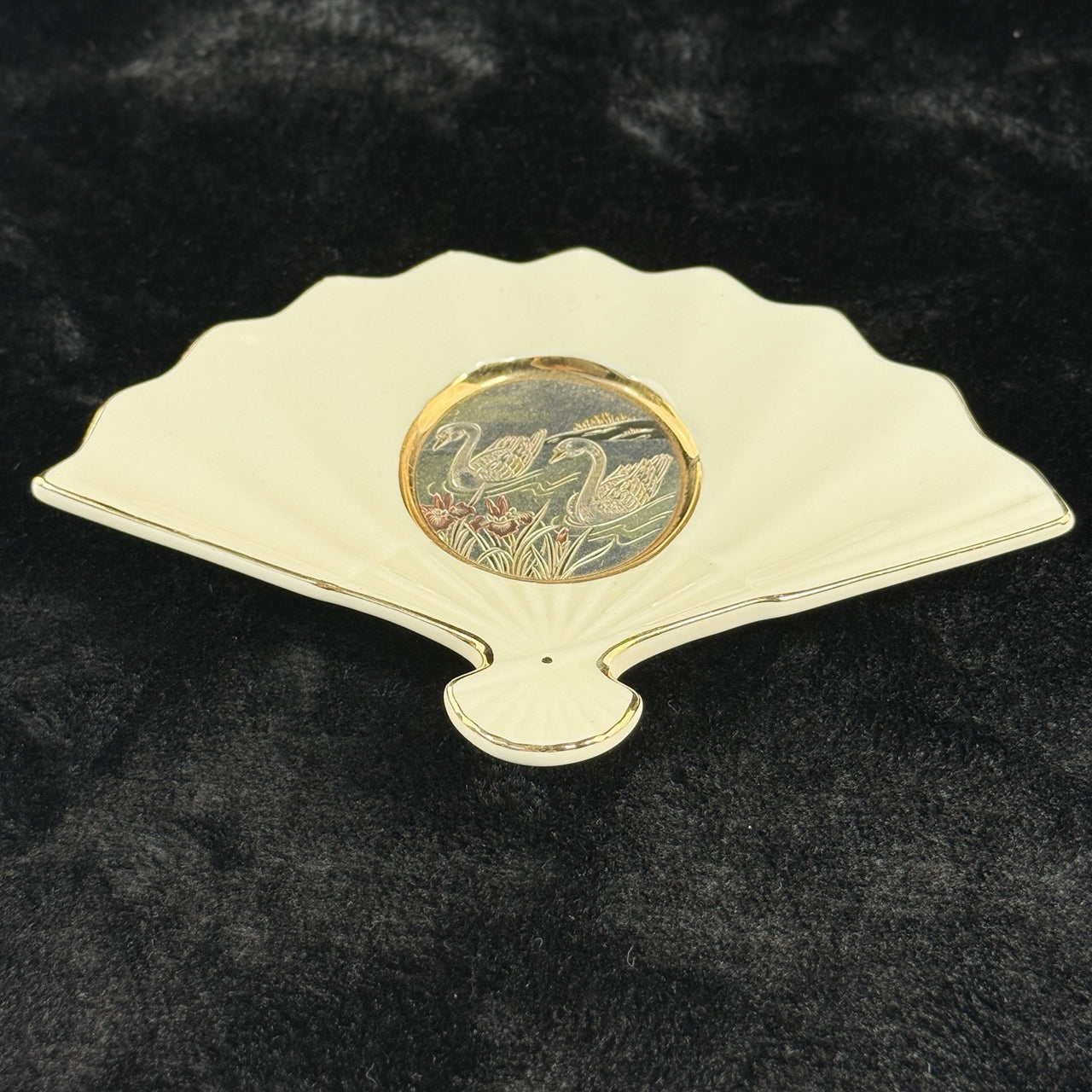 Bondware Coffee Cups & FanShaped Tray | 24K Gold Chokin Art Japan13
