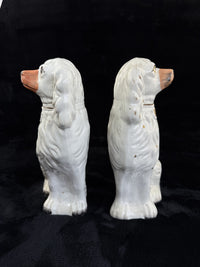 Thumbnail for Antique Porcelain Staffordshire King Charles Spaniel Figurine Pair Victorian dec6