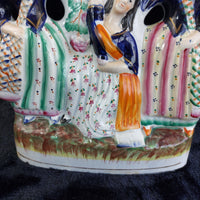 Thumbnail for Antique Victorian 1800s Staffordshire Flatback Figurine 3 Dancing Ladies 11