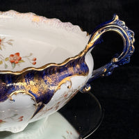 Thumbnail for K&C Royal Semi Porcelain Bowl Cobalt Blue Gold Blossom Floral 10