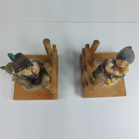 Thumbnail for Goebel Hummel HUM 250 A&B Bookends Goat Herder & Feeding Time 1960s Figurine dec13