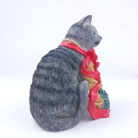 Thumbnail for Tom Rubel Silver Deer Christmas Cat Figurine -Festive Collectible Holiday Decor9