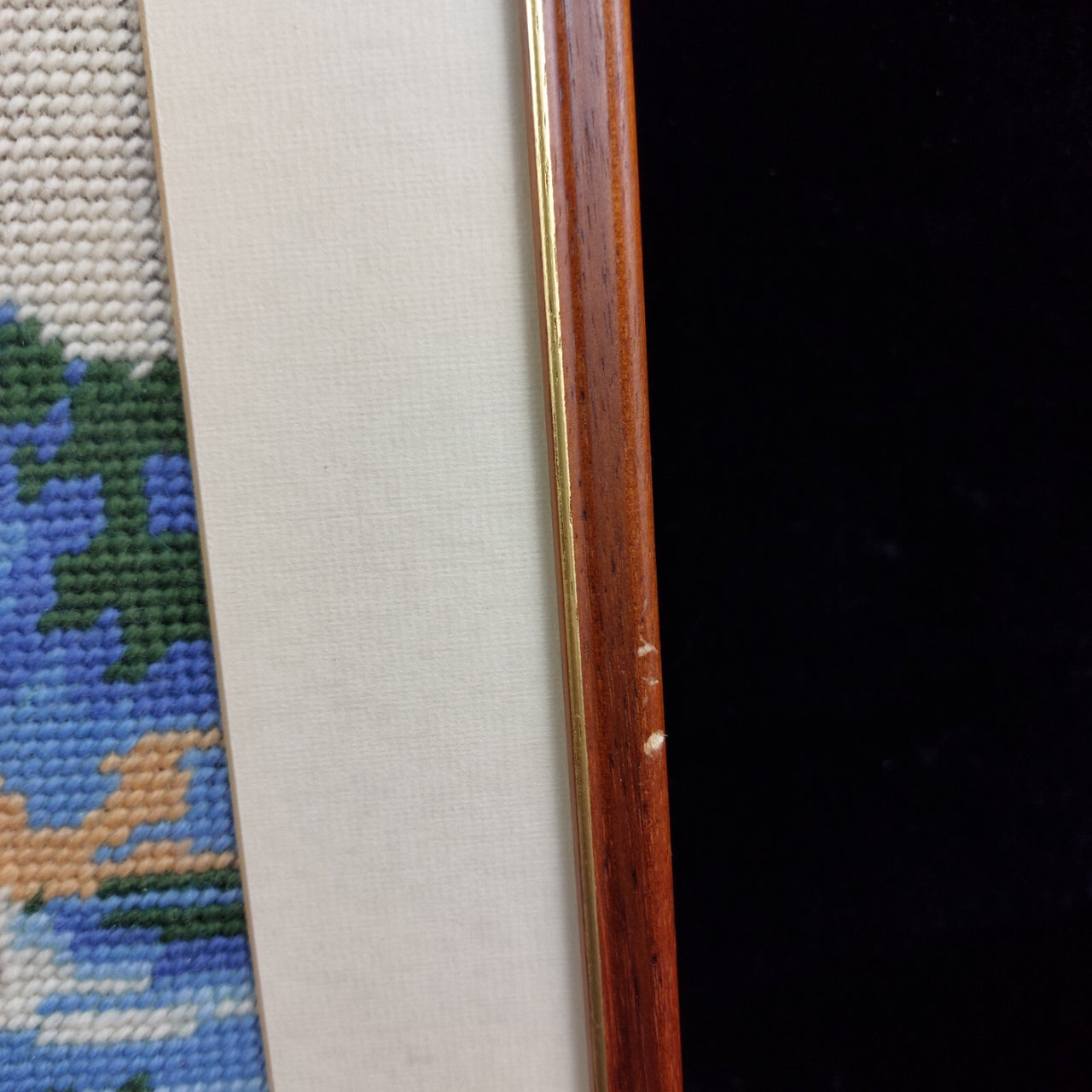 Framed Needlepoint Art - Landscape, Mountain Vintage 13 x 16 Inch(41 x 33 cm)4