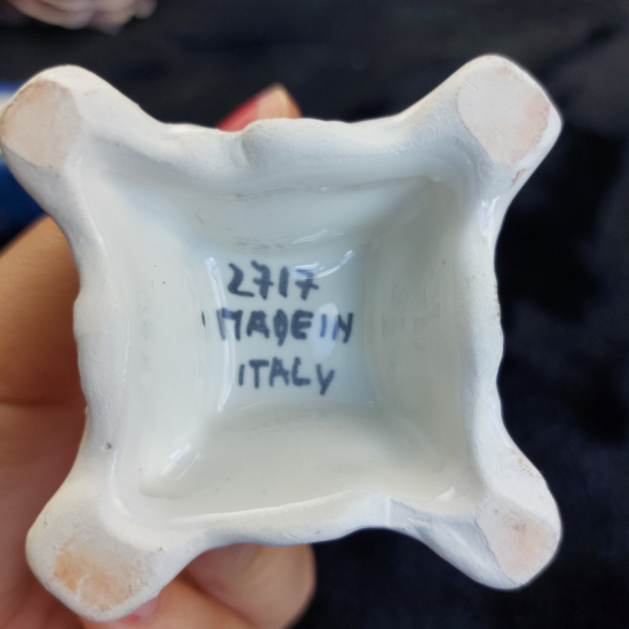 Antique Italy Cherub Figurines Pair 6.5in Porcelain White Trumpet Flowers Damage10
