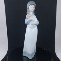 Thumbnail for NAO Handmade Beautiful Porcelain Young ladyl with Puppy Figurine - 8.9
