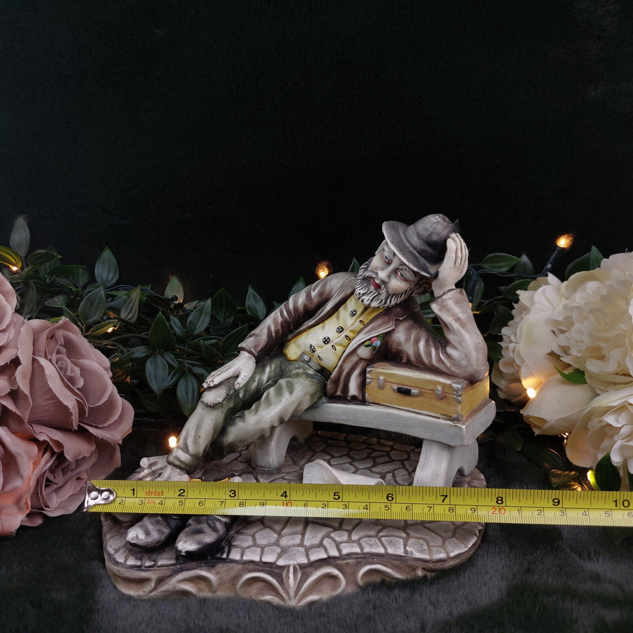 AR.CE.MI Bisquit Porcelain Figurine Shoeshine Boy Bench thumb broken see pics5