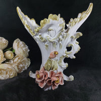Thumbnail for Francesco Capodimonte Italian Porcelain Italy Vase – Rococo Bird & Floral Design3