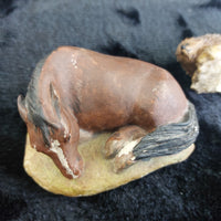 Thumbnail for M Leadbetter Cornwall Figurines 1978â80 Set of 4 Owl Hedgehog Rabbit Horse rar8