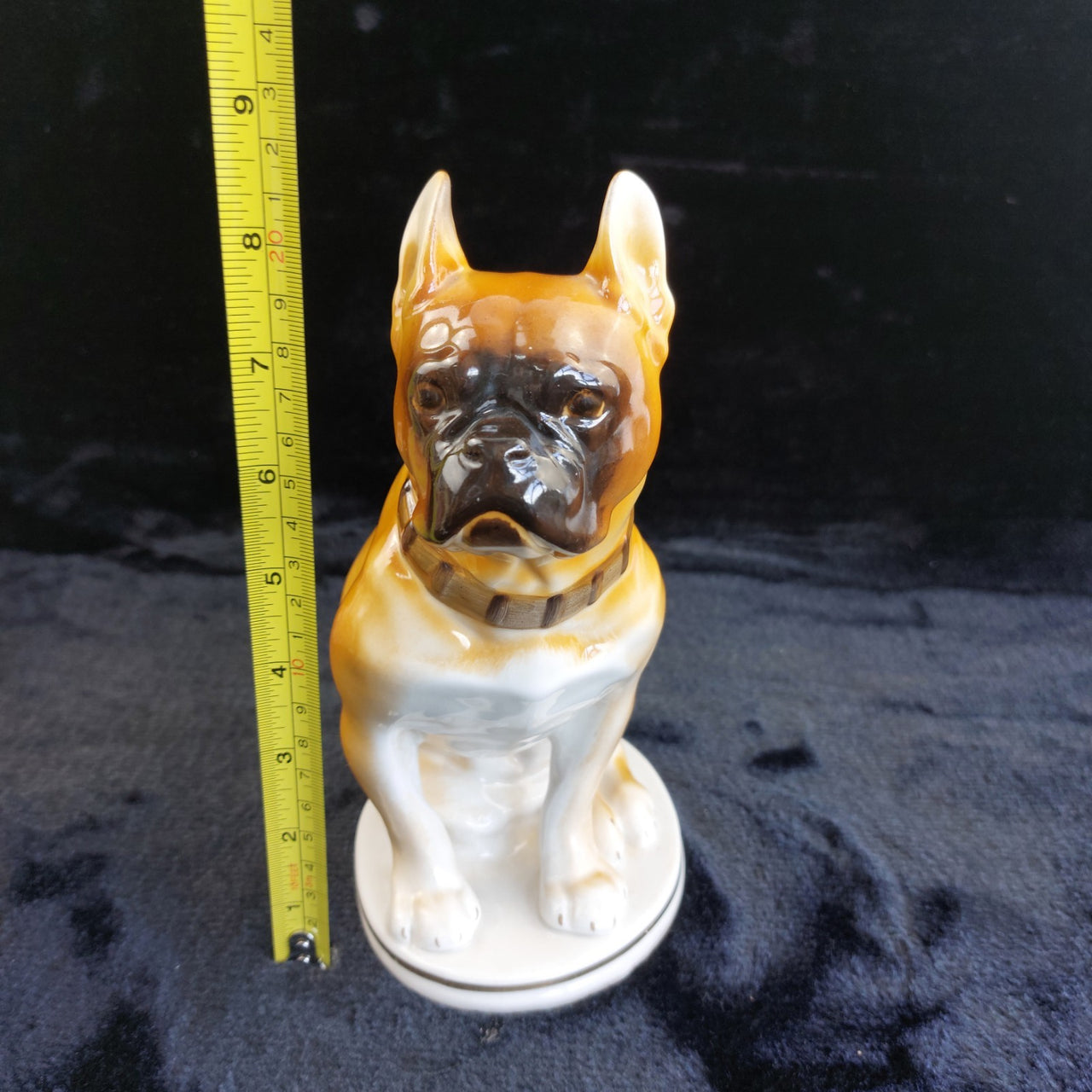 LFZ USSR Bulldog Figurine Porcelain Dog 8.5" Hand Painted Rare Era Soviet Brown4