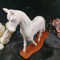 Thumbnail for Hand Carved Wooden Horse Figurine â Nose Damage- Rustic Decor Sculpture Orname13