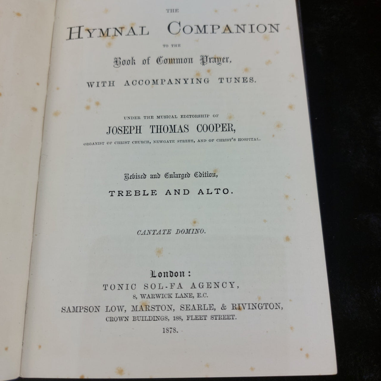 Hymnal 1878 Companion to Book of Common Prayer Treble & Alto,Antique Acceptable5
