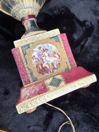 Thumbnail for Antique 19th Century Royal Vienna Urn Lamp Romantic Scene Gold Accents Large20
