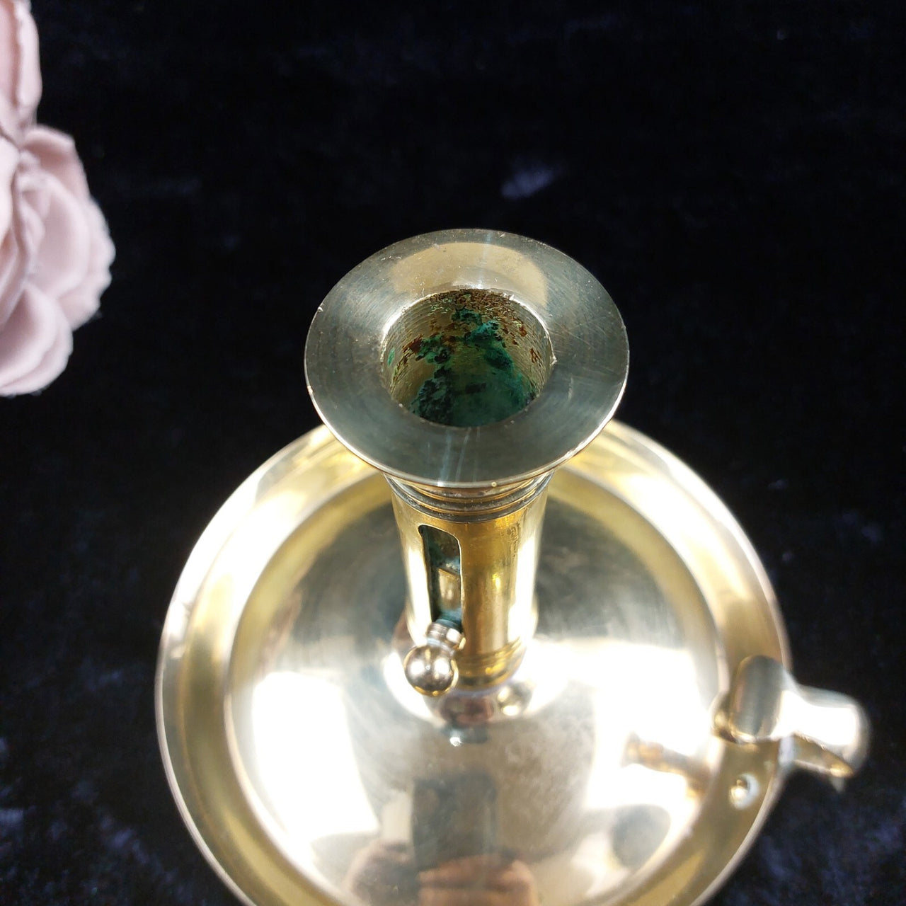 Brass Chamberstick Candle Holder Adjustable Push-Up Tone Gold Design Collectable10