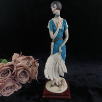 Thumbnail for Florence Giuseppe Armani lady Figurine 1987 Art Deco in Blue 34cm Italy decor.19