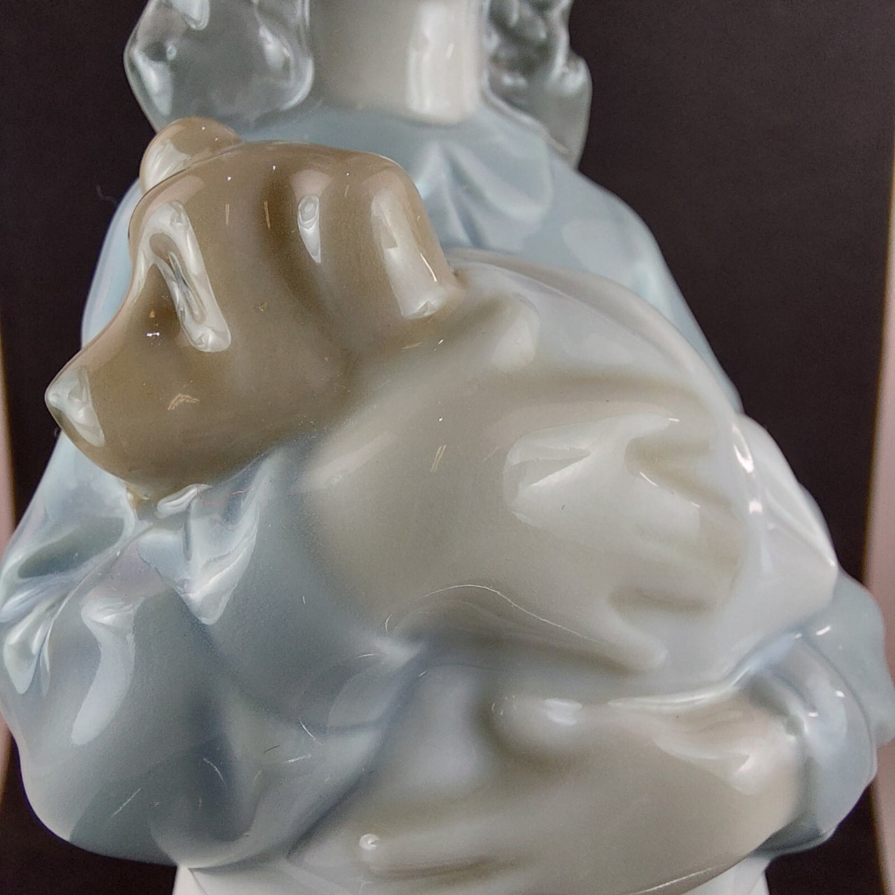 NAO Handmade Beautiful Porcelain Young ladyl with Puppy Figurine - 8.9" - 1990.6