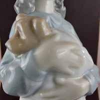 Thumbnail for NAO Handmade Beautiful Porcelain Young ladyl with Puppy Figurine - 8.9