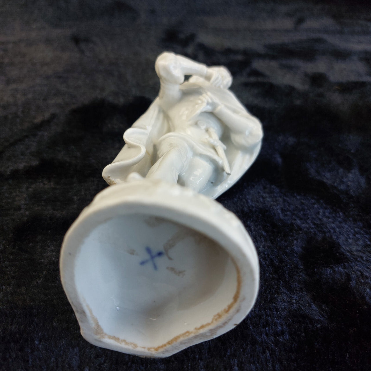 Antique Porcelain Figurines Pair Woman Man Medieval Style 6in Glazed damaged16