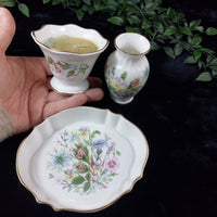 Thumbnail for Aynsley Set gift Wild Tudor Fine Bone China – Vase, Trinket Dish & Candle Holder15
