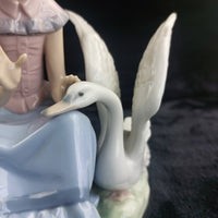 Thumbnail for NAO Lladro Girl with Swan Figurine 1986 7.5
