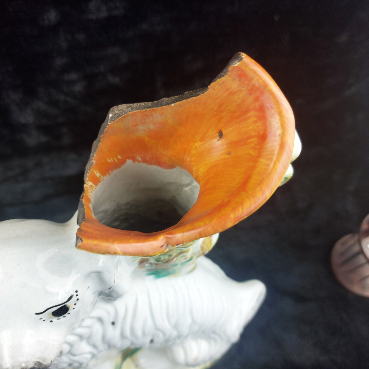 Rare Antique Dog Staffordshire Pair 13â Mantle porcelain Victorian decor White9
