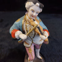 Thumbnail for Antique Figurine Porcelain Violinist Rococo Style 5.5