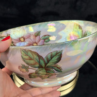 Thumbnail for Maling Dahlia Lustre large Bowl Pink Floral England 20cm HandPainted gift14