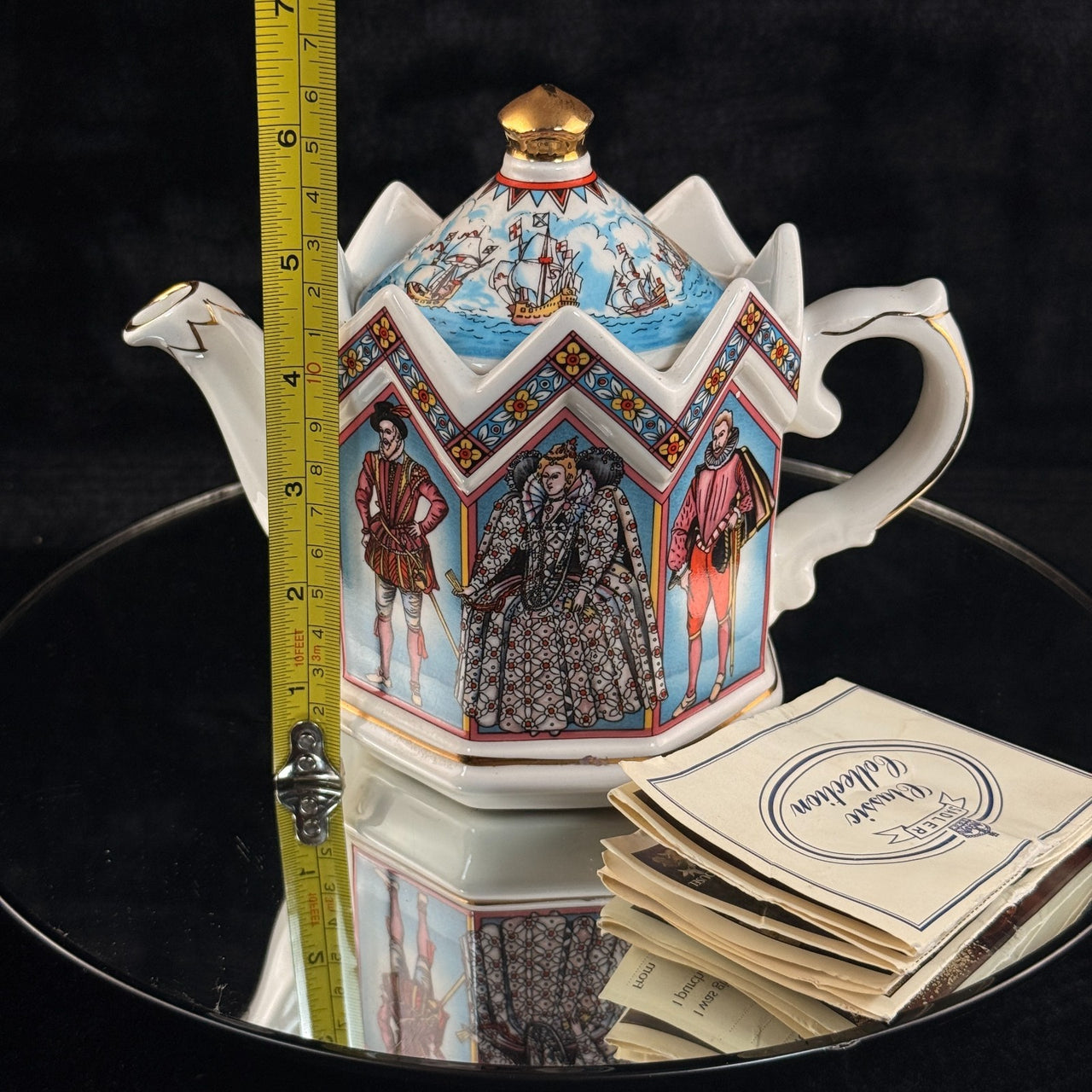 Sadler I Elizabeth Teapot England 1588 Spanish Armada Crown Lid Rare Queen 606g2