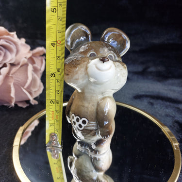 Misha USSR Olympic Bear Figurine 1980 4.5” Moscow Games Crack Vintage Antique1