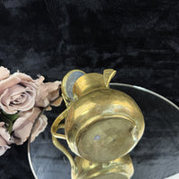 Thumbnail for Brass Antique Tankard or Pouring Vessel w Hinged Lid gold brass victorin pitcher14