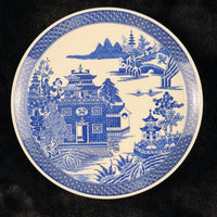 Thumbnail for Spode Danbury Mint Willow Pattern Plates x3 Temple Landscape antique Blue White 9