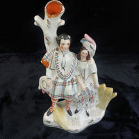 Thumbnail for LARGE Victorian c1880 Staffordshire Spill Vase Robert Burns and His Mary White3