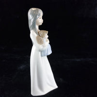 Thumbnail for Elegant NAO by Lladró Figurine - 'Girl with Doll' (1990) bookcase figure Spain5