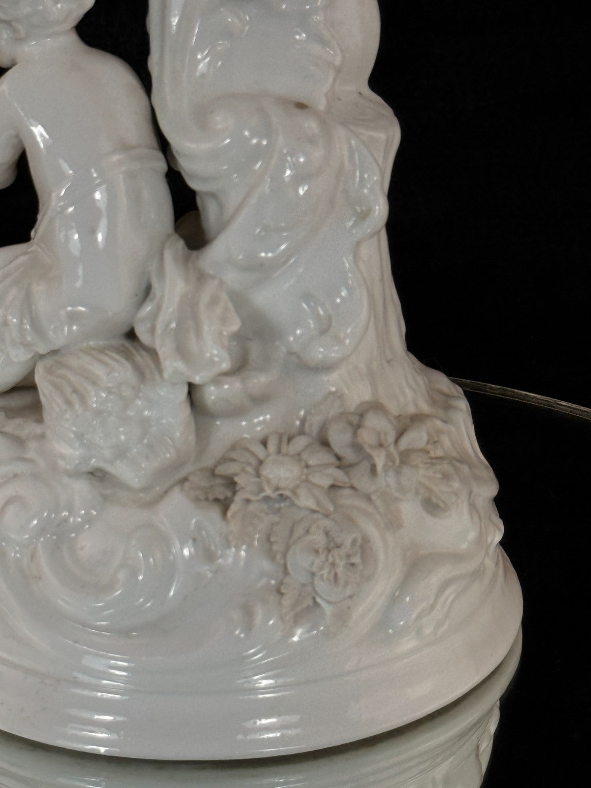 Antique German Volkstedt Porcelain Cherub Candlestick 10" Rococo White see pics13