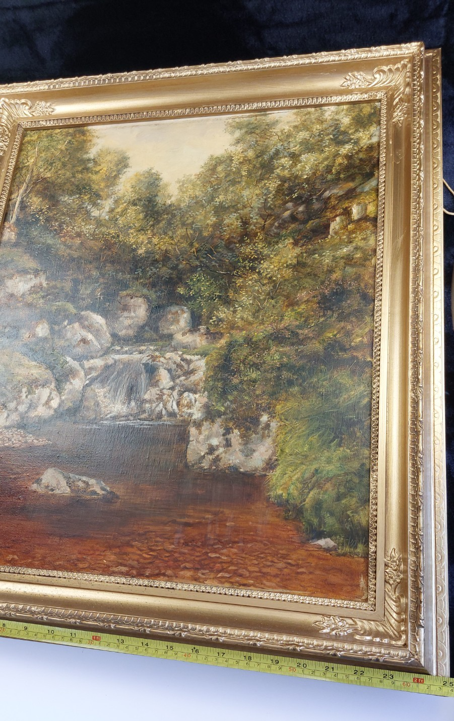 Andrew Welch oil RCA painting gold Framed Welsh Landscape 29"x25" Oil on Canvas17