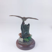 Thumbnail for Merlin Collection Owl Figurine on Tree Decorative Stump Collectible Statue Art d23