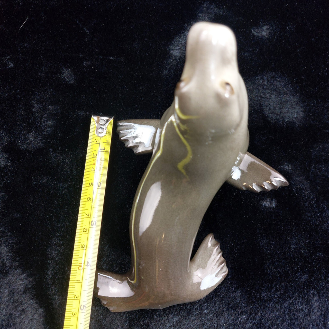 1980s Lomonosov Sea Lion Figurine USSR Porcelain - Marine Life Sculpture Glazed.8