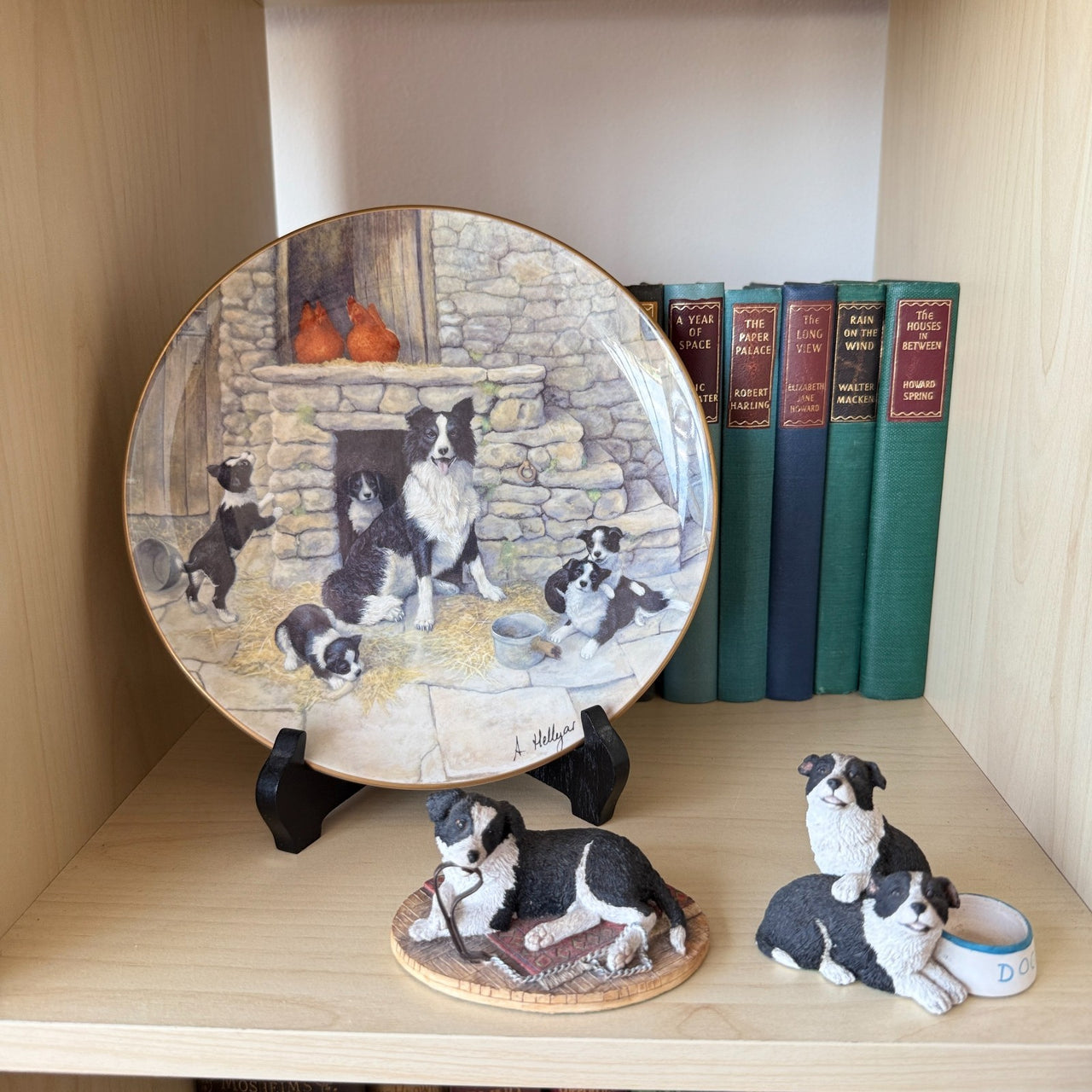 Border Arts Fine Collie Collection Jock's Pride Plate & Two Figurines,box Resin.20