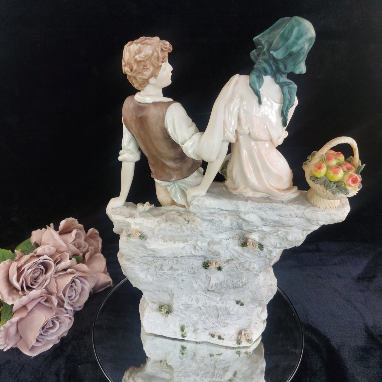 Anina ( La Anna) Collection Italian Alabaster –Couple in Love Figurine  1999. 159
